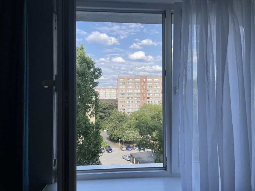 A soviet-era apartment building in Warsaw, Poland