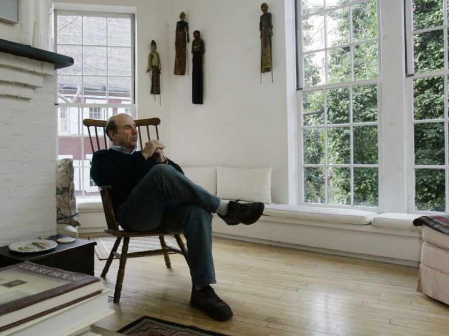 Calvin Trillin, in his Greenwich Village townhouse in 2006.