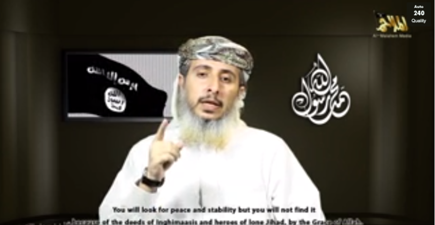 In a YouTube video released by al-Qaida in the Arabian Peninsula, Nasr al-Ansi, a commander, takes responsibility for the attack on a satirical magazine in Paris.