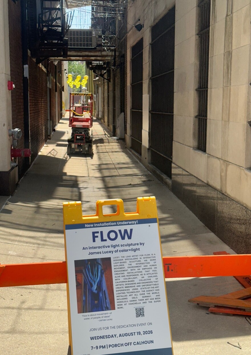 Excessive rainfall continues to delay the light installation's completion.