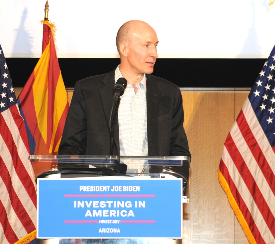 Deputy Energy Secretary David Turk speaks in Arizona on Thursday, Aug. 29, 204.