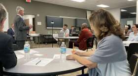 Parents and teachers met to discuss the next superintendent at Edgewater High on Wednesday. Photo: Danielle Prieur