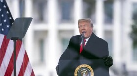 President Donald Trump speaks during a rally protesting the electoral college certification of Joe Biden as President in Washington on Jan. 6, 2021.