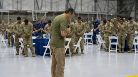 Defense Secretary Pete Hegseth prays with service members in Panama City, Panama Aug. 12, 2026 during PANAMAX 2026, a multinational field training exercise.