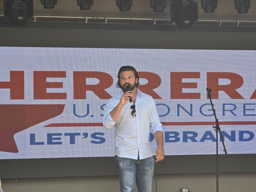 Brandon Herrera campaigns in 2024 for the GOP nomination for the TX 23rd CD.
