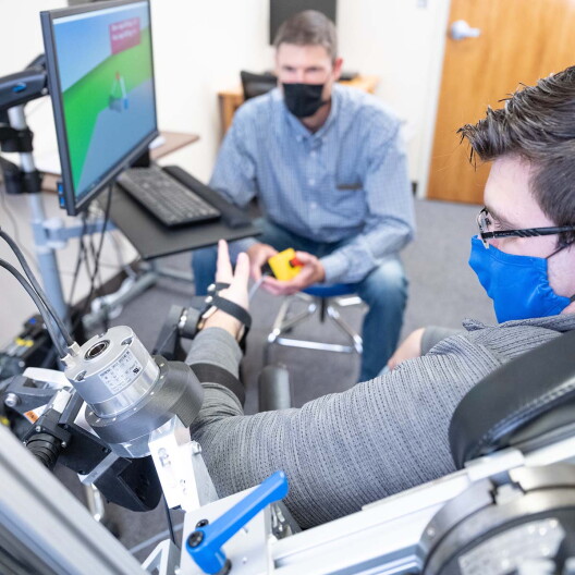 University of Idaho College of Engineering therapeutic robots used for physical therapy and rehab in Spokane at St. Luke's Rehabilitation Medical Center.