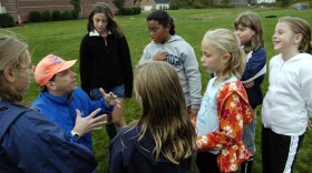 Coach Kenyon Mau talks to Team Germany during Westlake Youth League girls soccer practice in Westlake, Ohio, on Oct. 11, 2005. 