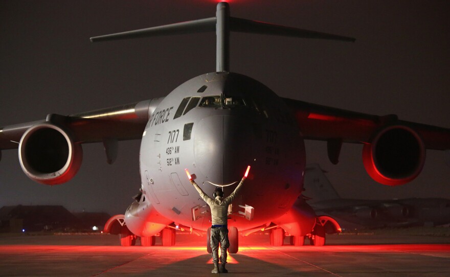 A U.S. Air Force C-17 Globemaster, like the one that made an overnight refueling stop in Scotland near a golf resort owned by President Trump.