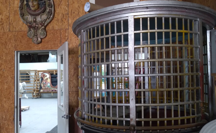 an old-time carousel ticket booth 