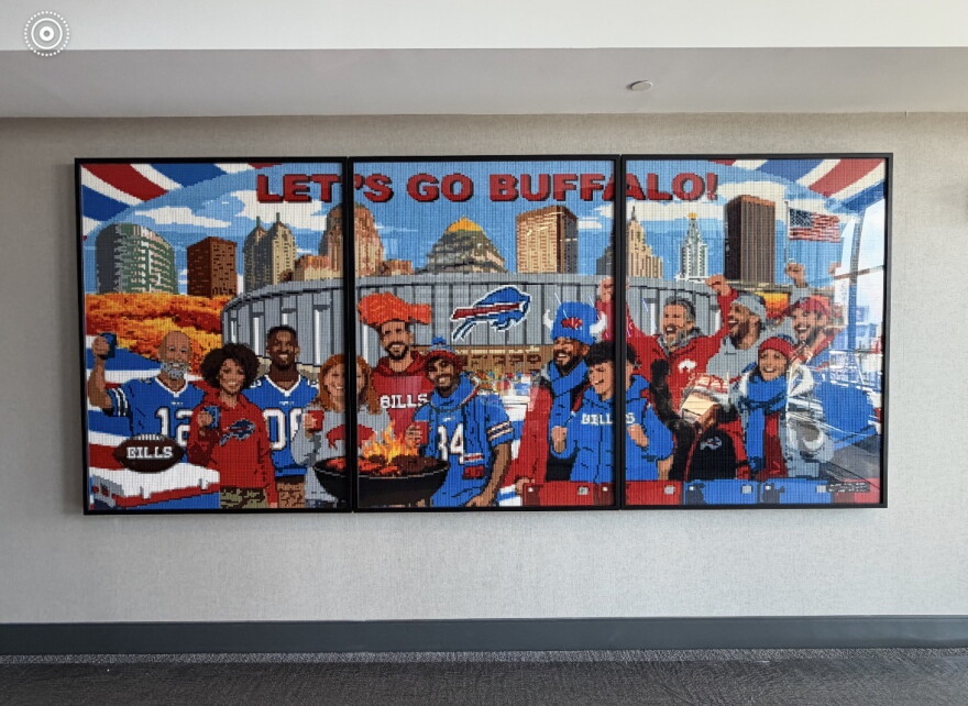 New Lego set displayed inside Highmark Stadium