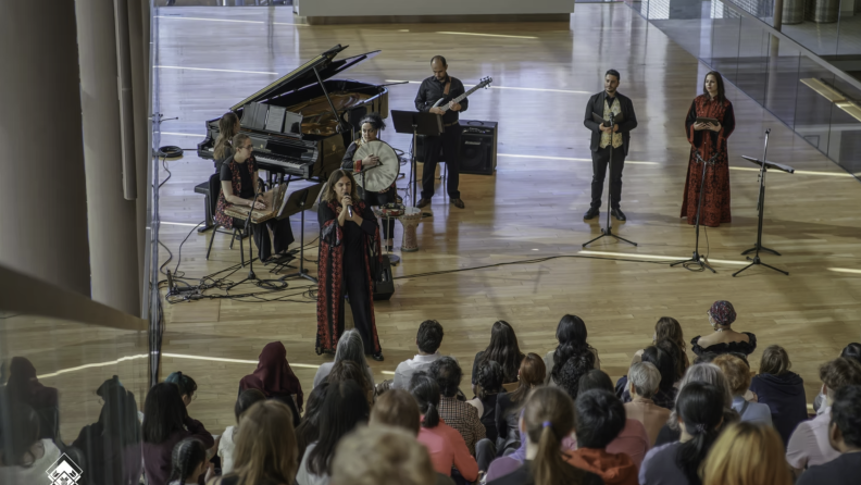 Dr. Shireen Abu-Khader performs with the USUL Ensemble.