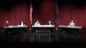 Officials from the City of Logansport, Cass County Board of Commissioners, County Health Department and Logansport Memorial Hospital spoke at a news conference on Monday. County Commissioners President Dr. Ralph Anderson and Logansport Mayor Chris Martin sit to the left.