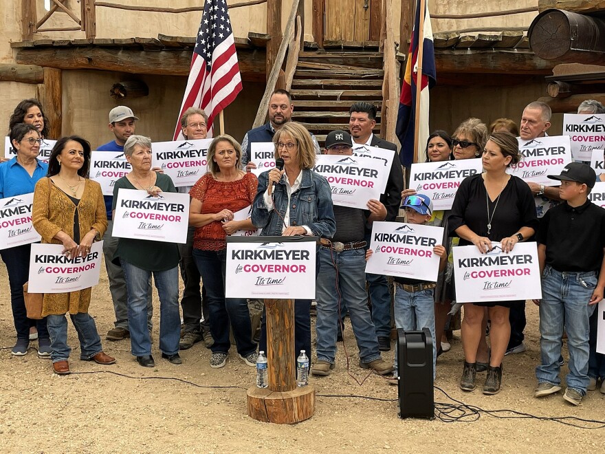 State Sen. Barbara Kirkmeyer, R-Brighton, officially announced her gubernatorial campaign at an event at Fort Lupton on Tuesday, Sept. 9, 2025.