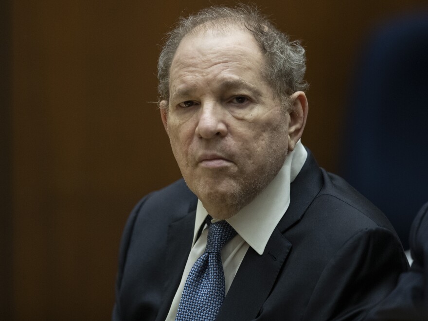 Former film producer Harvey Weinstein ,appearing in a Los Angeles courtroom in Oct. 2022.