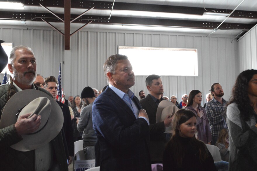 Attorney General Gentner Drummond at his gubernatorial announcement bid on Monday, January 13, 2025