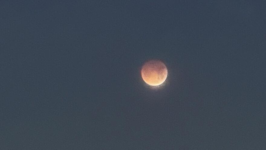 The lunar eclipse as seen from SUNY Erie (ECC) North Campus.