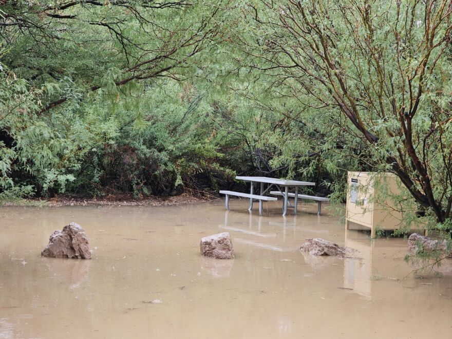 Flooding at the Rio Grande Village Campground in Big Bend National Park on July 3, 2025.