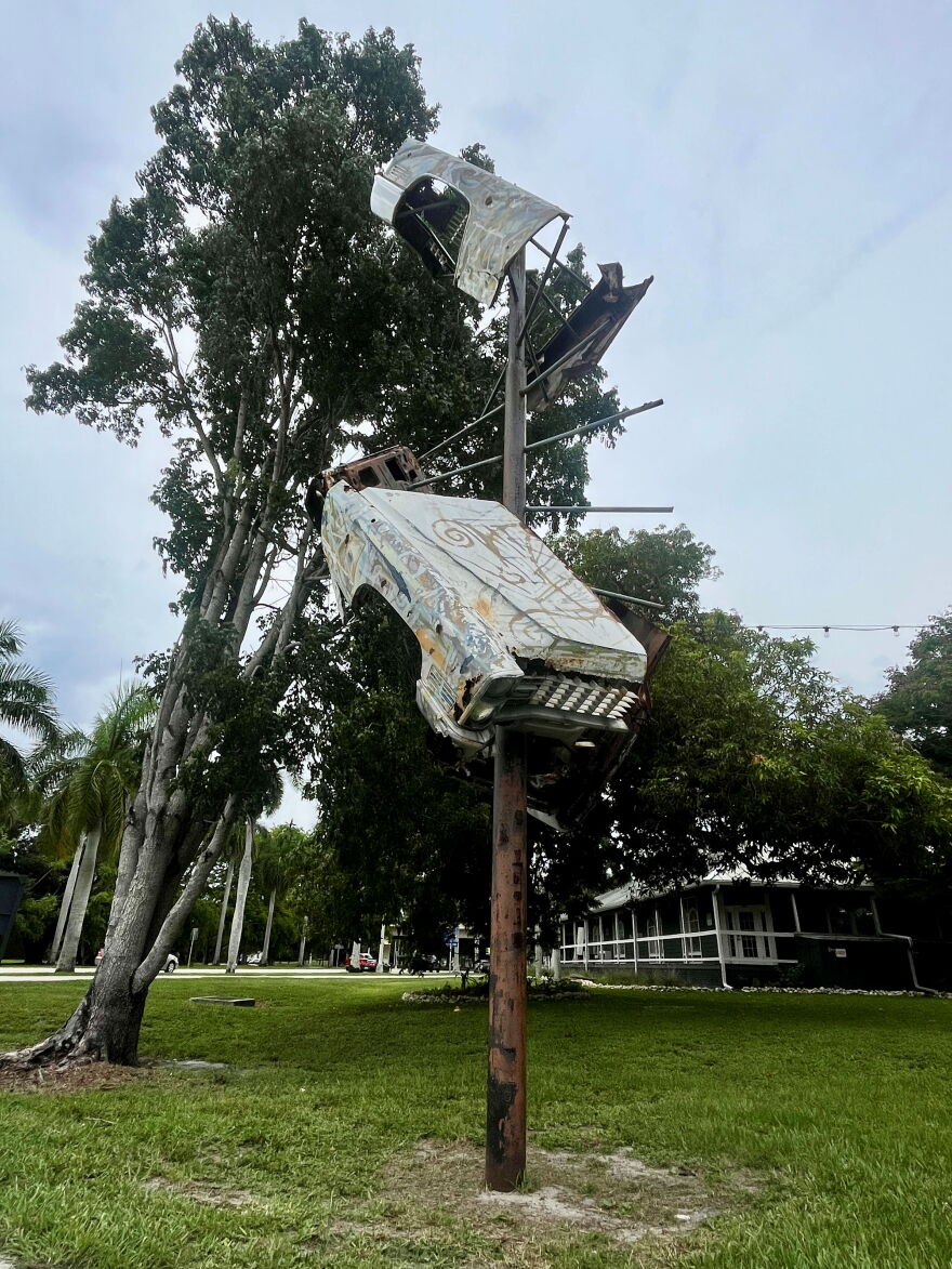 James DiGiorgio 'Your Heavy Heart' sculpture nicknamed 'Car Helix.'