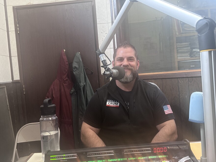 Republican gubernatorial candidate Adam Crum, at the KOTZ studios on April 28, 2026.