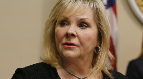 Oklahoma Gov. Mary Fallin appears following a news conference in Oklahoma City, Tuesday, Nov. 21, 2017.