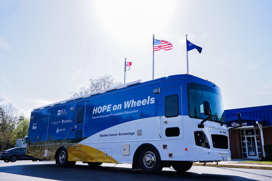 University of Kansas Cancer Center’s retrofitted bus, dubbed “HOPE on Wheels,” will offer free screening events, including for skin, prostate, and breast cancer, throughout Kansas and Western Missouri, with an emphasis on serving rural communities.