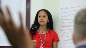 Seminole Middle School students in Plantation honor the victims of the Parkland shooting during the Broward County Public School's Day of Service and Love, Thursday, Feb. 14, 2019.