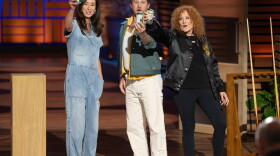 Holly Danko, Josh Jancewicz and Donna Jancewicz pitch Donna's Pickle Beer to investors on ABC's Shark Tank.