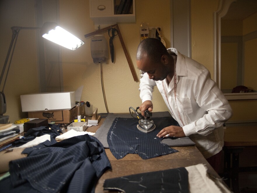 See photos of Peter Frew and other tailors in <a href="http://www.nytimes.com/slideshow/2012/09/05/magazine/04-greenfield-tailor.htm">this slide show </a>from <em>The New York Times Magazine.</em>