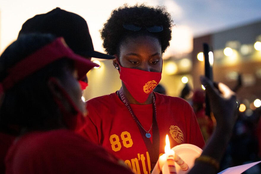 George Floyd's alma mater, Jack Yates High School, hosts a candlelight vigil in his honor on June 8.