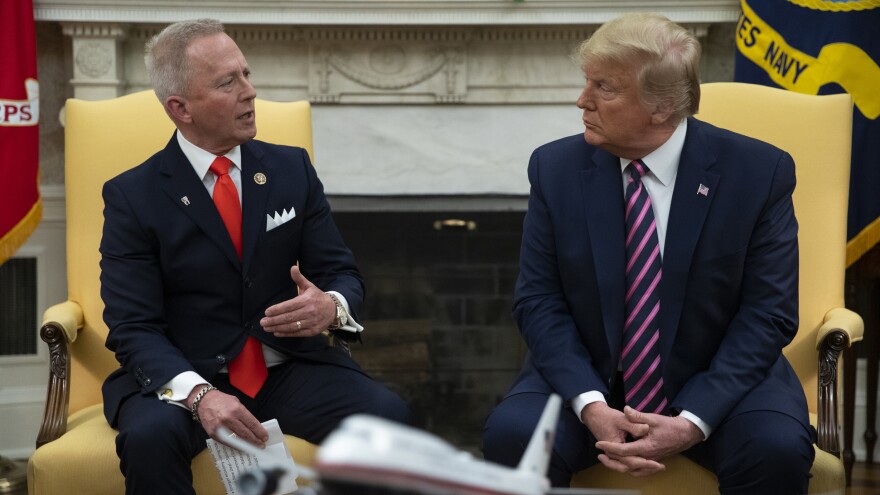 Trump meets with New Jersey Rep. Jeff Van Drew on Dec. 19, 2019, before he switched parties from Democrat to Republican.