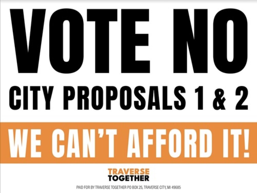 Vote No Flyer for City Proposals 1 & 2, about TIF funding.