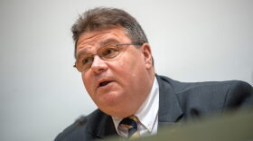 Lithuanian Foreign Minister Linas Linkevicius speaks at a joint press conference with his Estonian, German and Latvian counterparts following their meeting focused on security in the Baltic region amid the concern over a resurgent Russia, in June 2014 in Tallinn, Estonia. (Raigo Pajula/AFP/Getty Images)