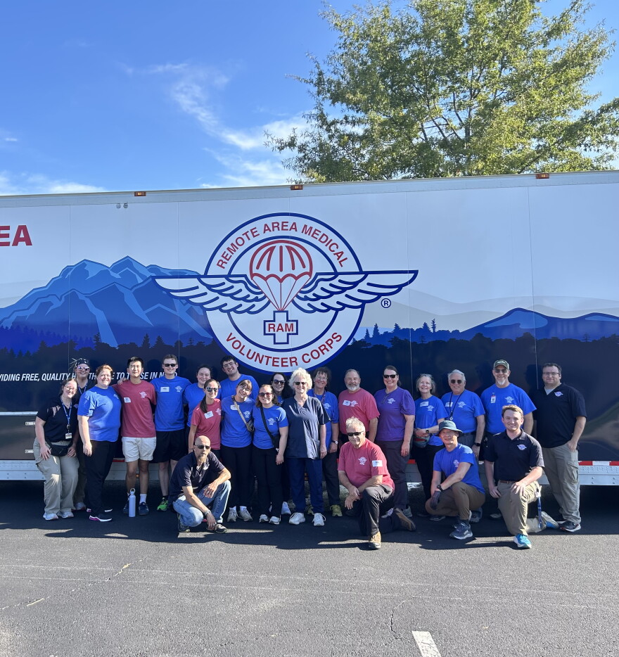 RAM volunteers prepare to treat patients at the organization’s 2025 clinic in Luray, Va. Another dedicated team will provide free medical services at this year’s clinic.