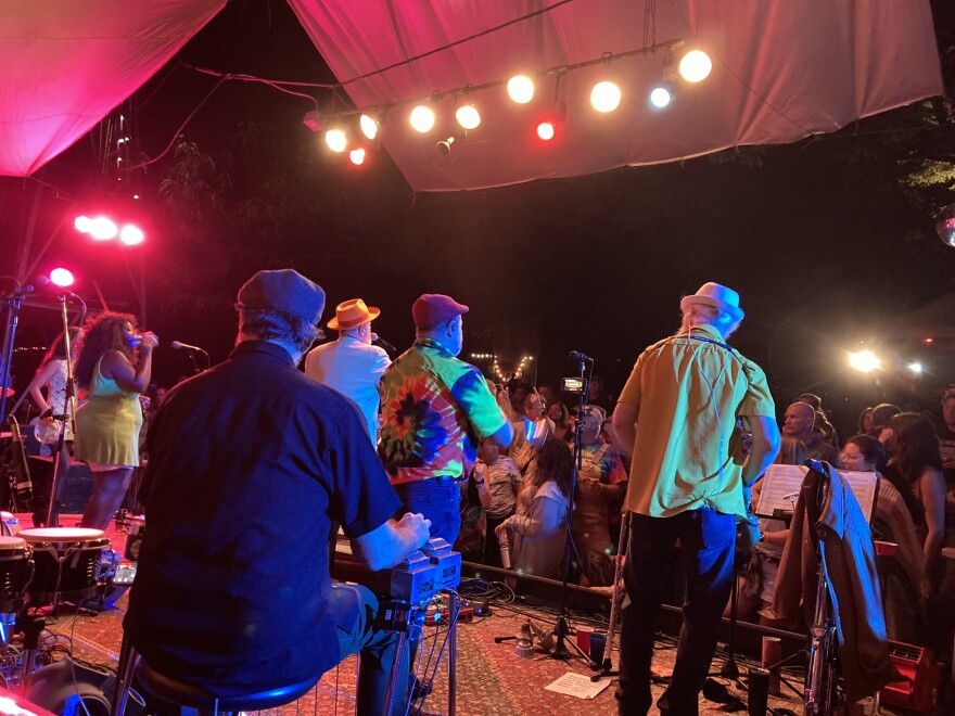 Shinyribs performing at The Albino Skunk Music Festival, shot from backstage 10-06-23