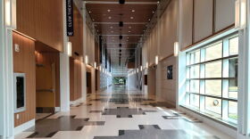 The Ken and Lorraine Epperson Gallery stretches across the the ground floor of the Goldfarb Center for Performing Arts.