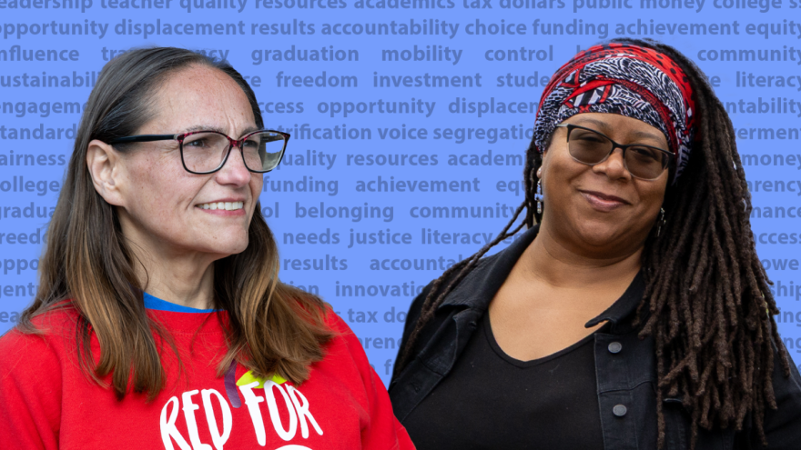 Indianapolis parents Christina Smith, left, and LaToya Tahirou both have children who attend charter schools but they disagree on how charters should operate and the role of Indianapolis Public Schools in the city's quickly changing education landscape.