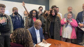 Dozens of parents and community members showed up to the City-Council building on Tuesday in support of Jesse Brown, a city-councilor removed from the Democratic caucus. City-County Council president Vop Osili did not answer questions about the vote.