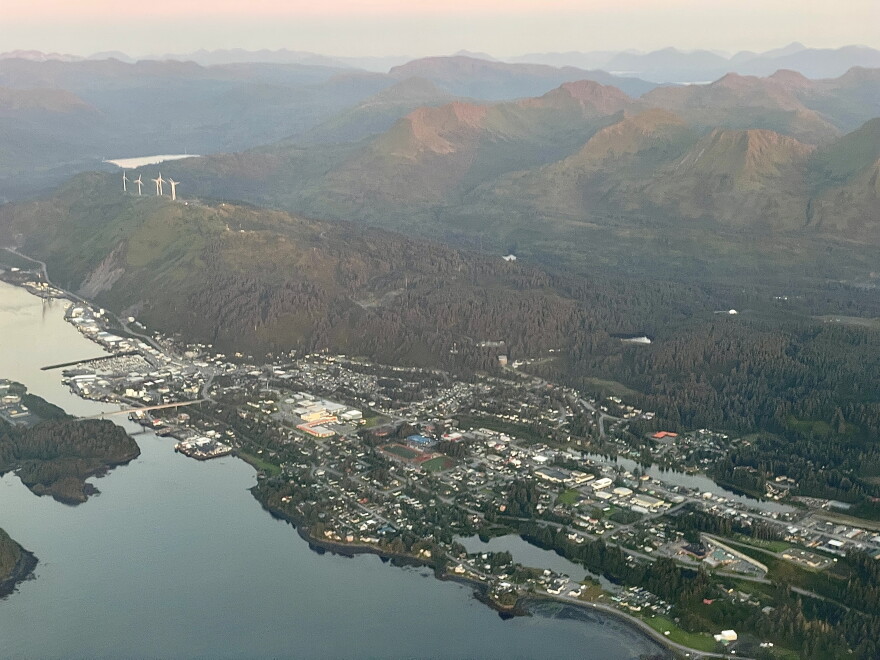Aerial photo of a coastal community