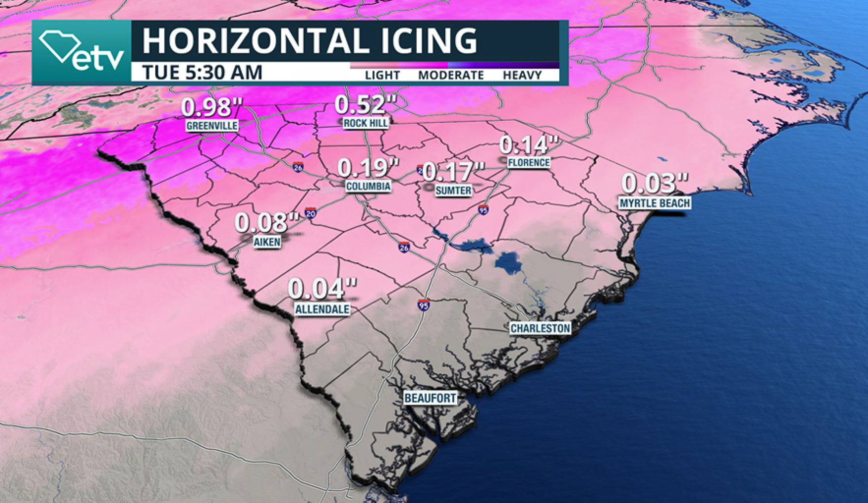 Ice storm threatens travel north of I-20 over weekend | South Carolina ...