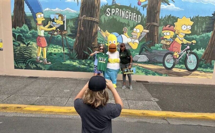 Springfeild Sign Simpsons Ay Caramba! Springfield’s Simpsons mural turns 10 | Jefferson Public Radio