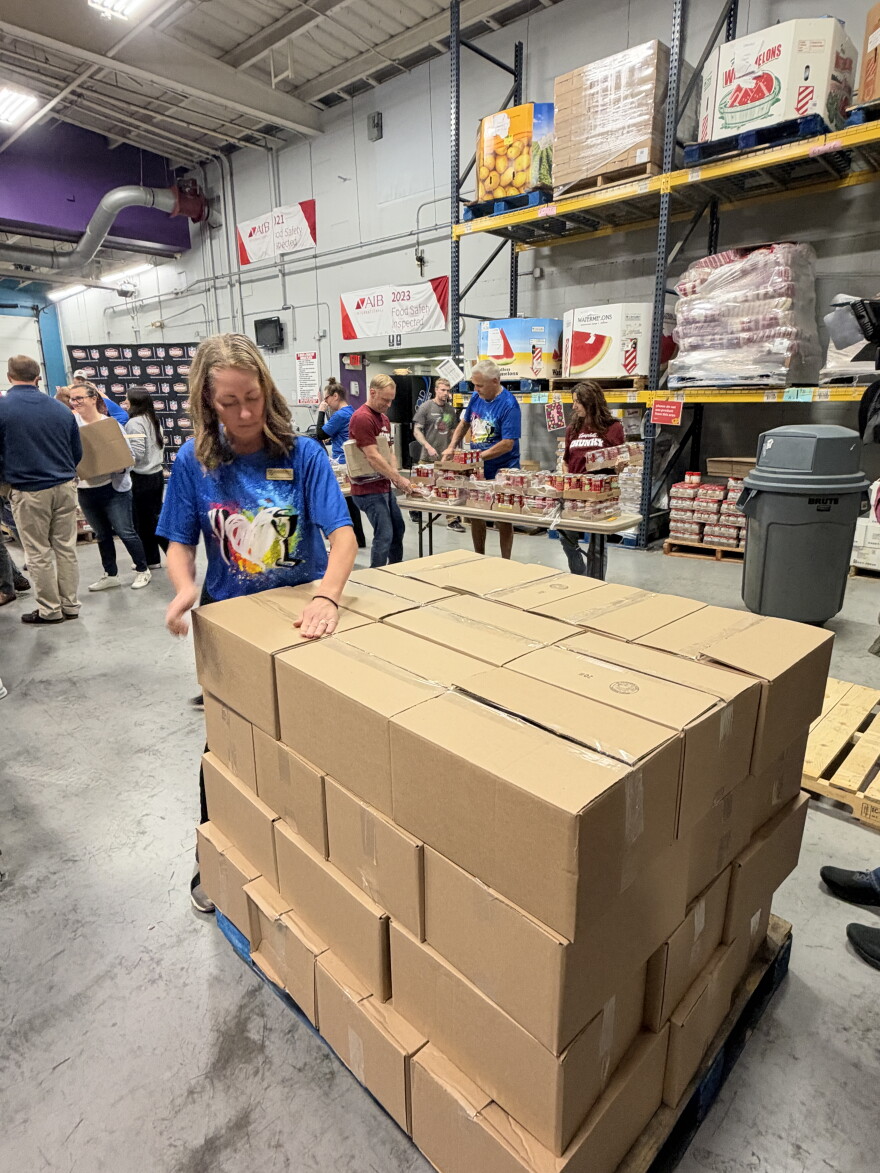 1,000 cans of Campbell's Chunky Soup, packed and ready for delivery to food banks and soup kitchens in WNY.