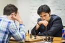 Fabiano Caruana in a match with Hikaru Nakamura at the 2016 U.S. Championship