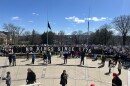 "No Kings" protest on Penn State's Old Main Lawn on Saturday, March 28, 2026.