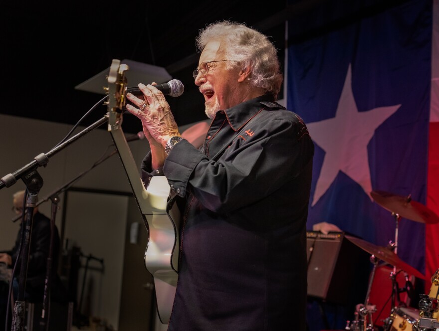 Musician feeling his music