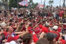 Norwegian fans 'ro' in Miami Beach on July 10, 2026.
