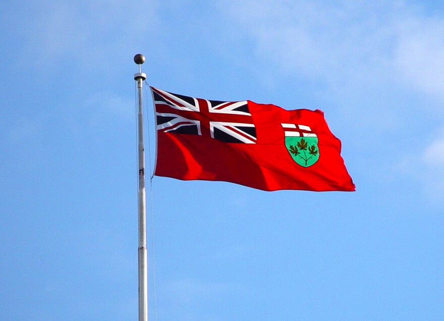 The flag of the Province of Ontario