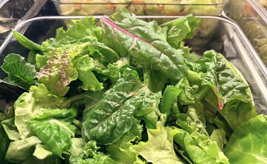 Photos showing the outcome of Lebanon High School's two harvests from their hydroponic farms