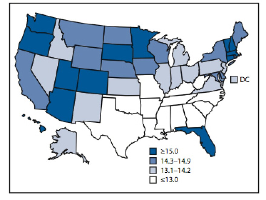 At age 65, Americans can expect 14 more healthy years on average. But that varies a lot depending on where you live.