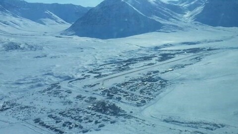 The village of Anaktuvuk Pass in December 2019.