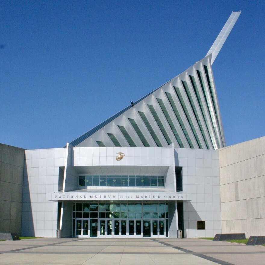 National Museum of the Marine Corps' facade was designed to honor the legendary flag raising on Iwo Jima during WWII